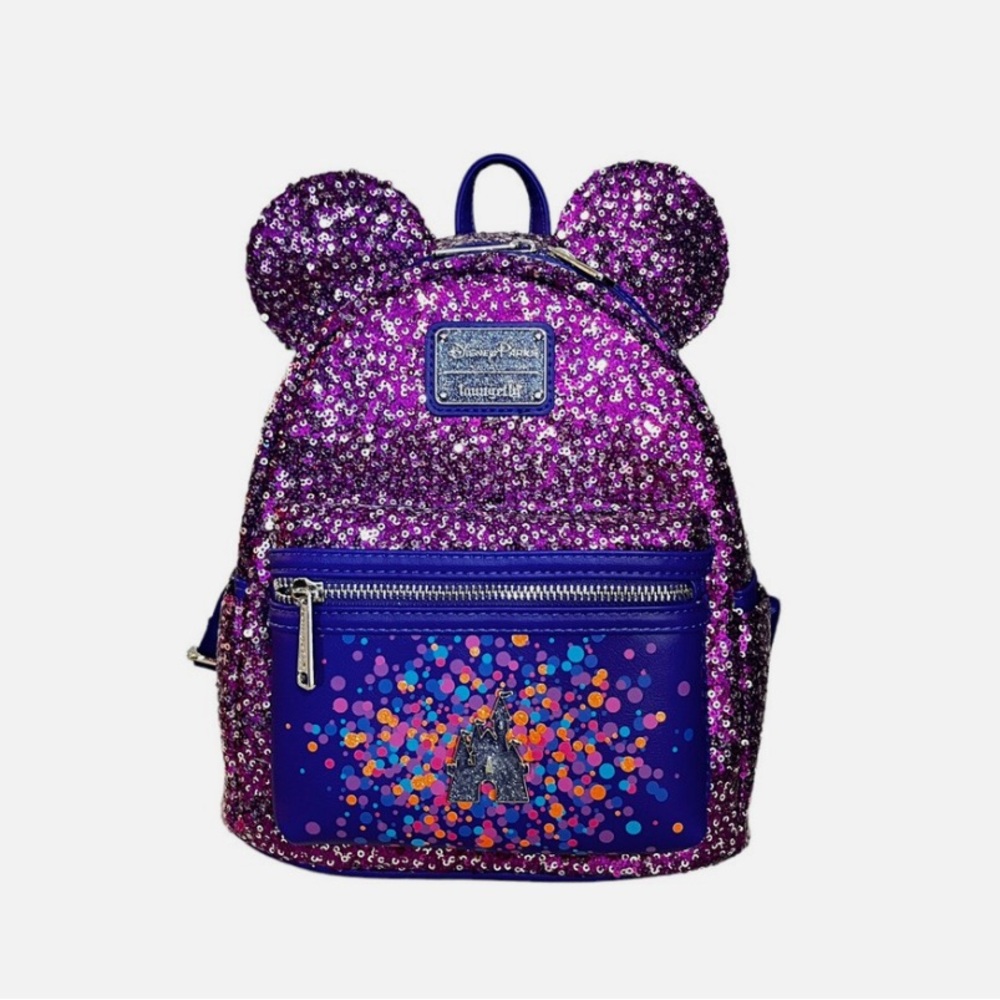 Disneyland 30th Paris Purple Sequin Loungefly Mini Backpack